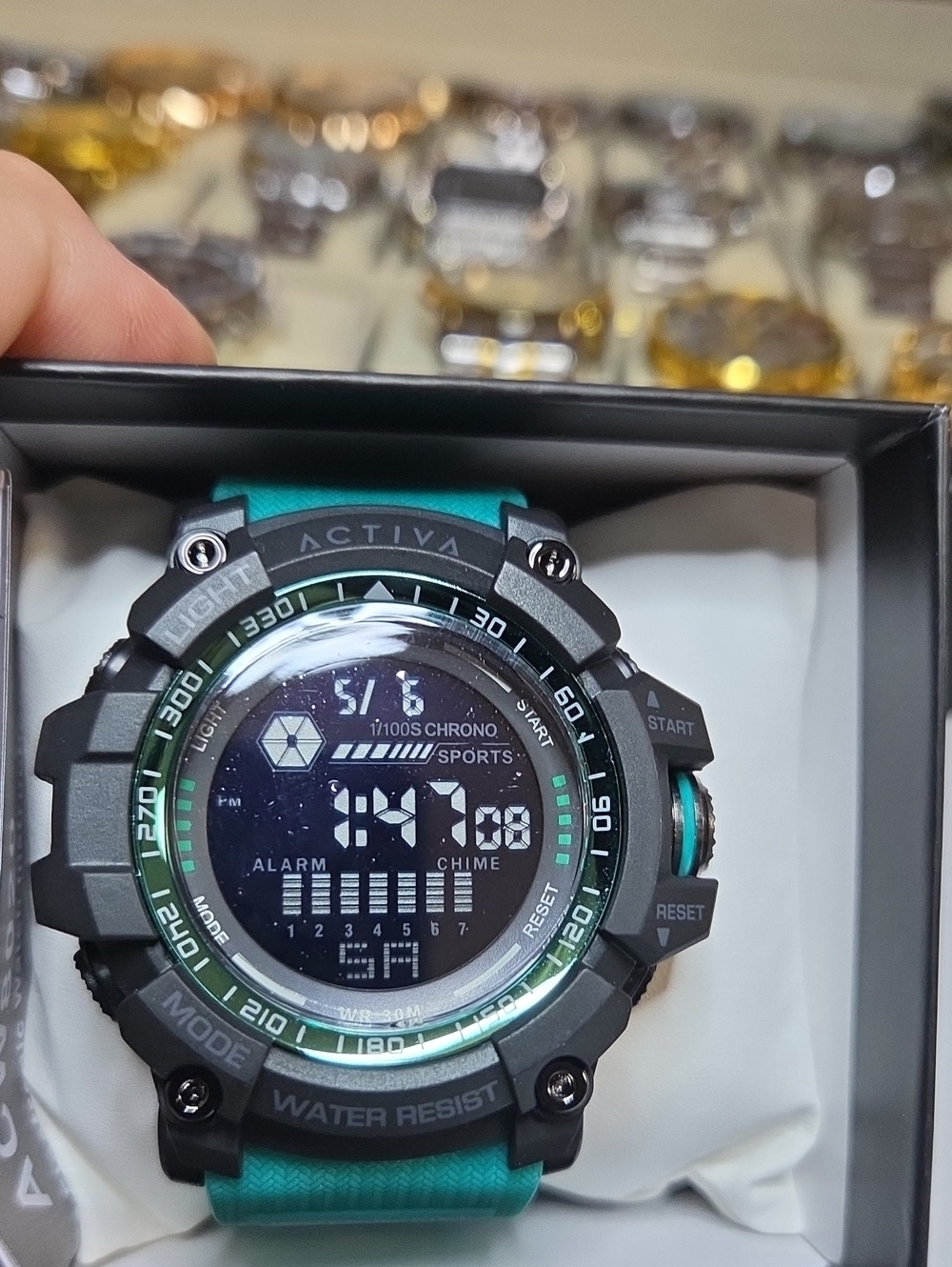 Ativa Teal and Black Digital Sports Watch with Rugged Case